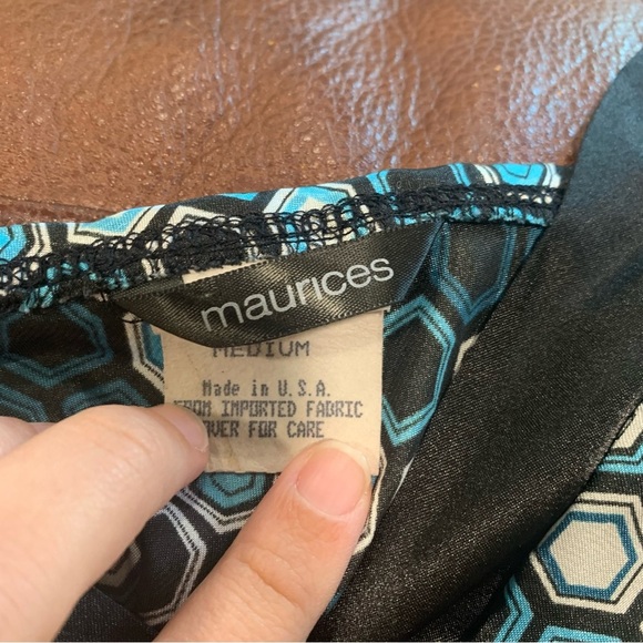 Women’s Y2K Maurice’s Babydoll Tie Back Satin Funky Pattern Tank Size Medium - Picture 5 of 9